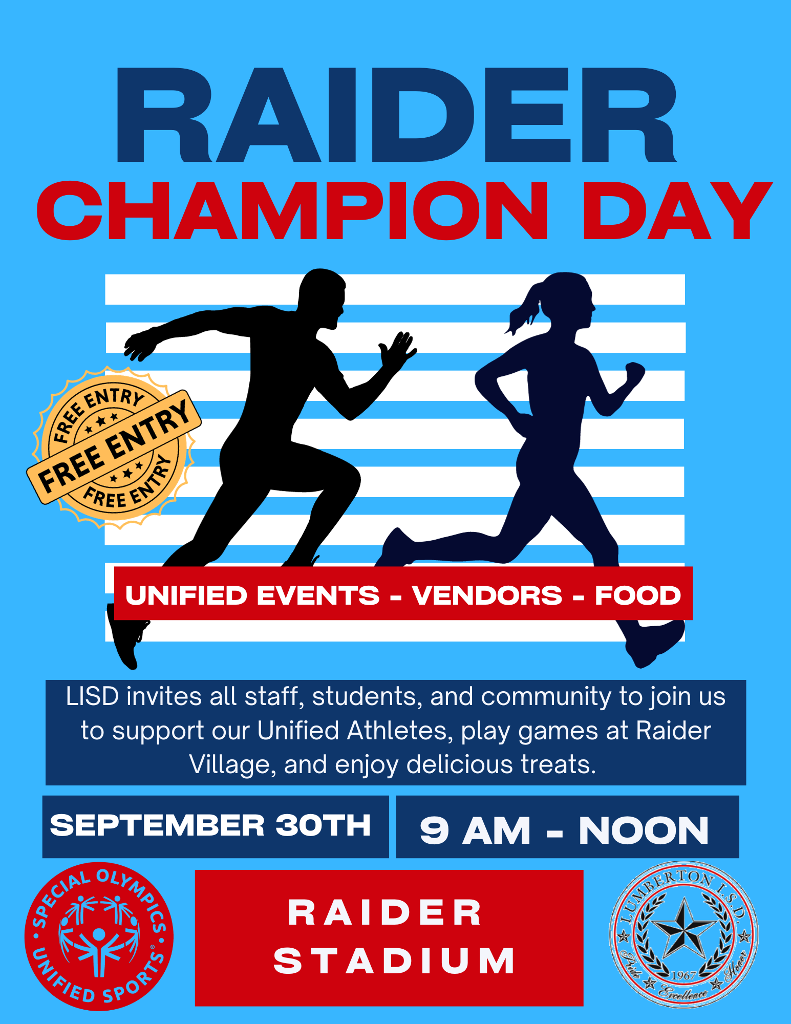 Raider Champion Day Event Flyer